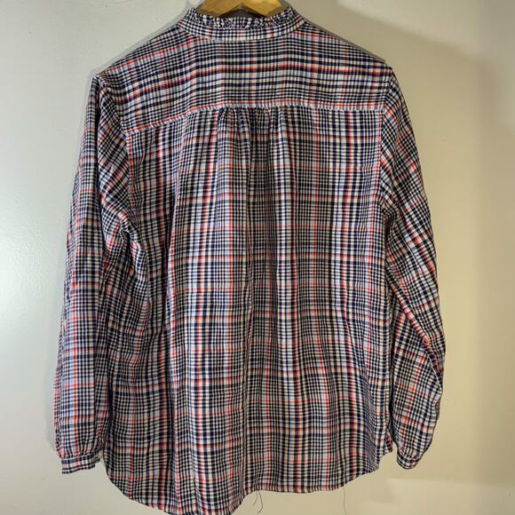 Birds of Paradis by Trovata Ruffled Plaid Button-Up Blouse | Cotton Tencel - Picture 5 of 5